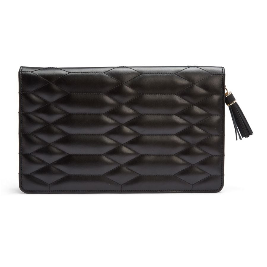 Wolf 1834 Caroline Large Jewelry Portfolio in Black Quilted leather