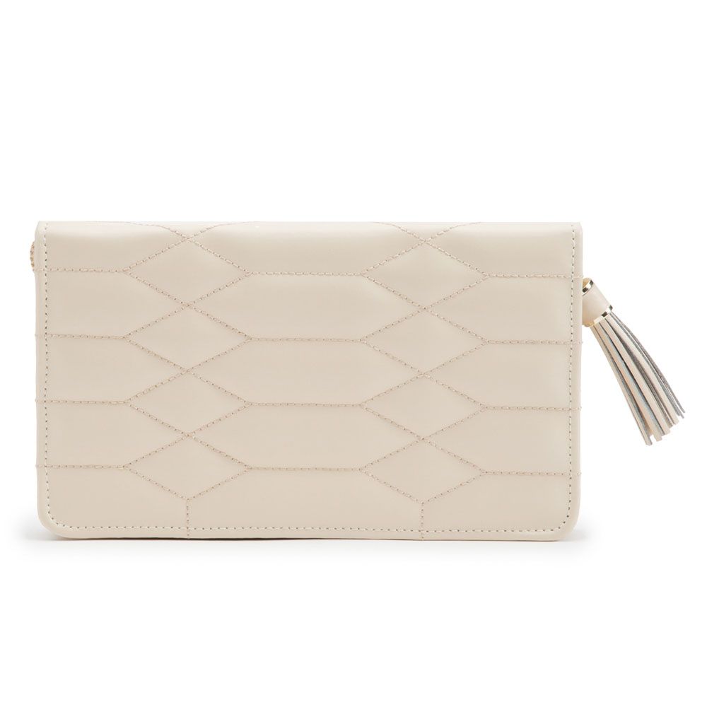 Wolf 1834 Caroline Jewelry Portfolio in Ivory Quilted Leather