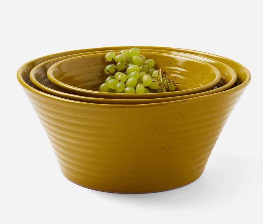 Jules Chartreuse Salt Glaze Serving Bowl Set