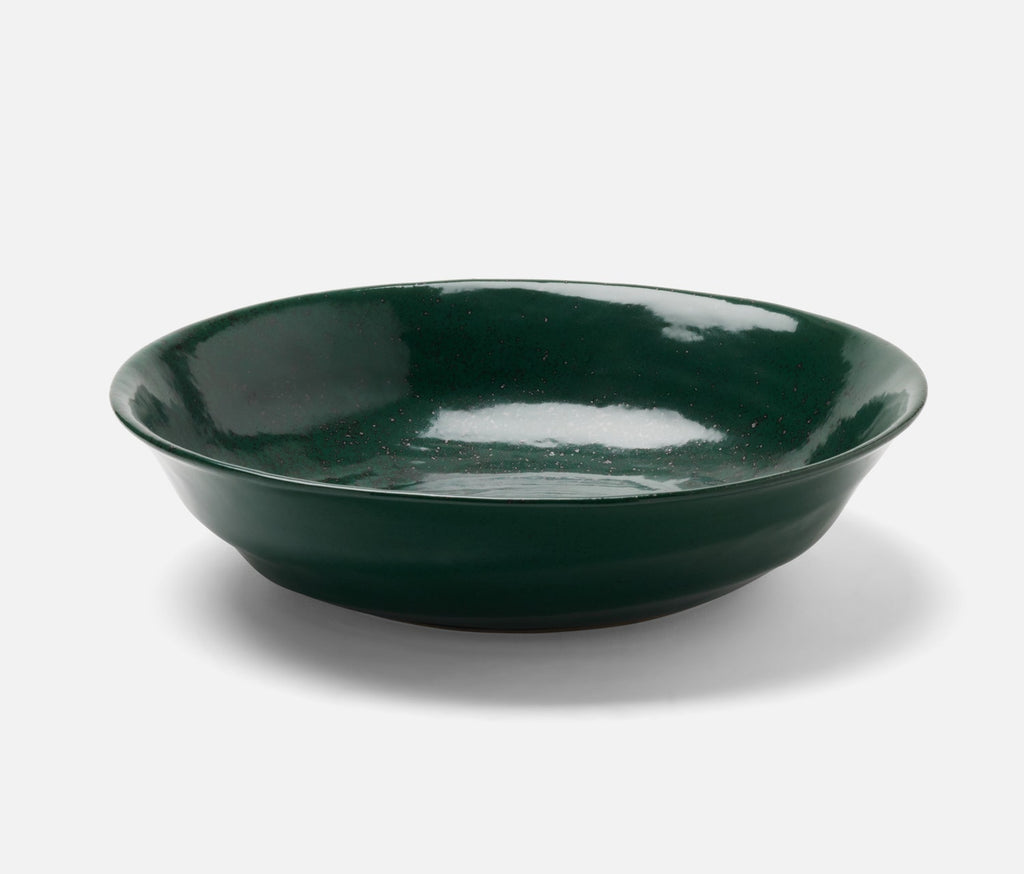 Blue Pheasant Marcus Dark Green Salt Glaze Tapered Serving Bowl