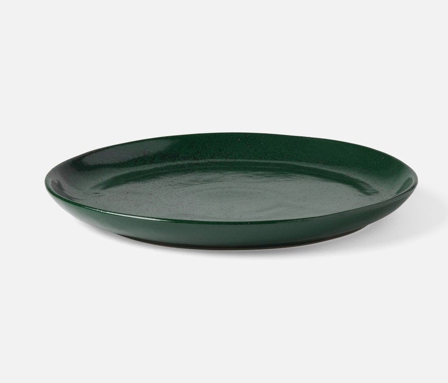 Blue Pheasant Marcus Dark Green Salt Glaze Round Serving Platter