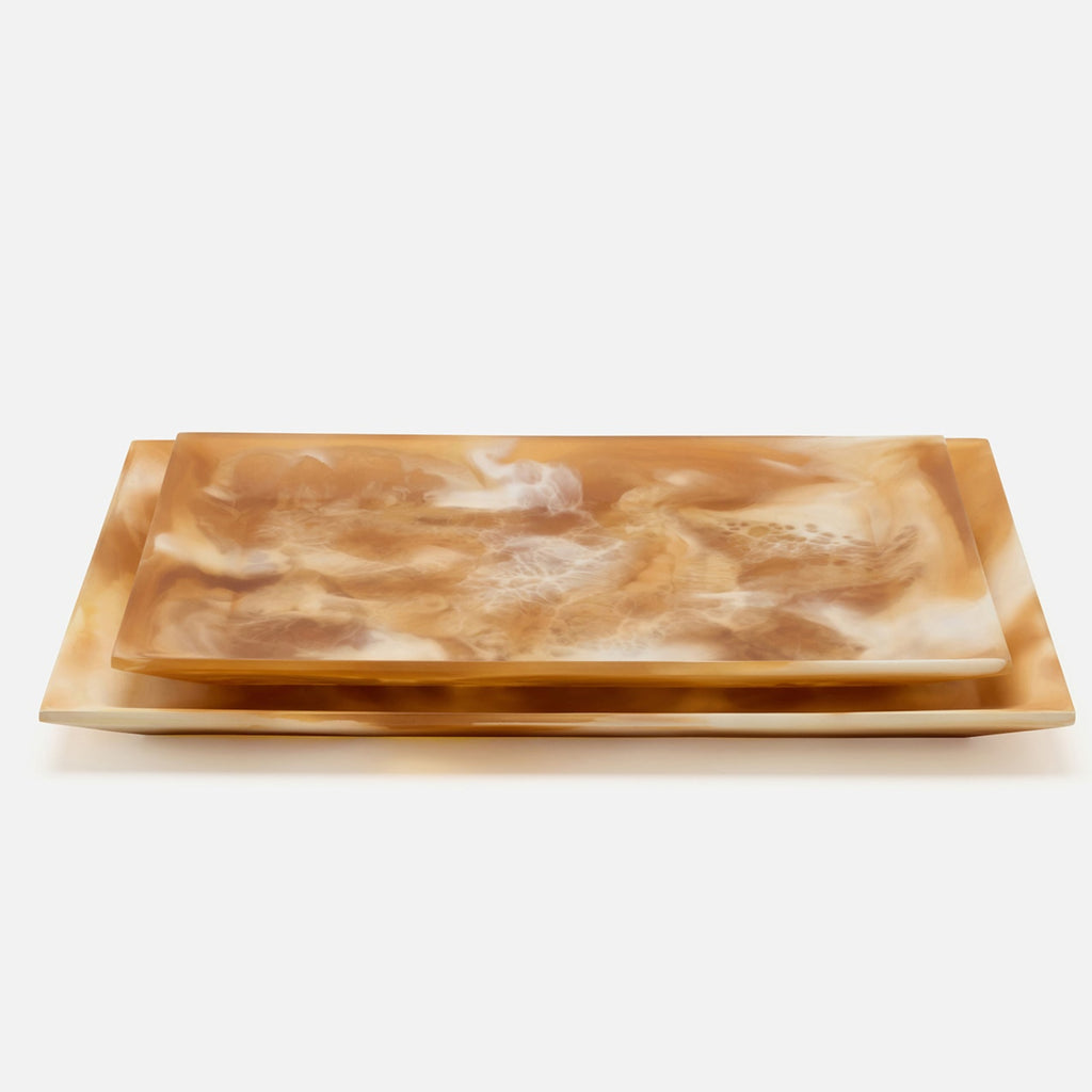 Olena Amber Swirled Rectangle Serving Tray