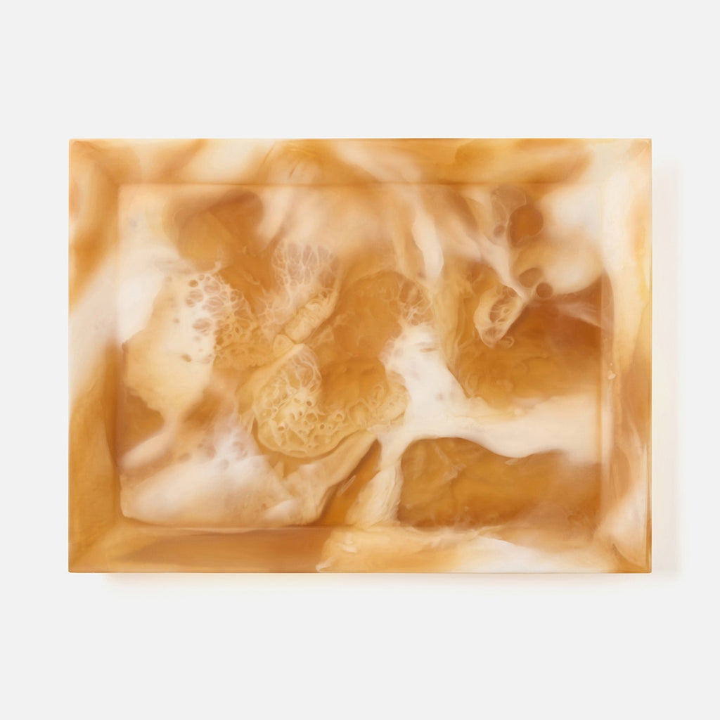 Olena Amber Swirled Rectangle Serving Tray