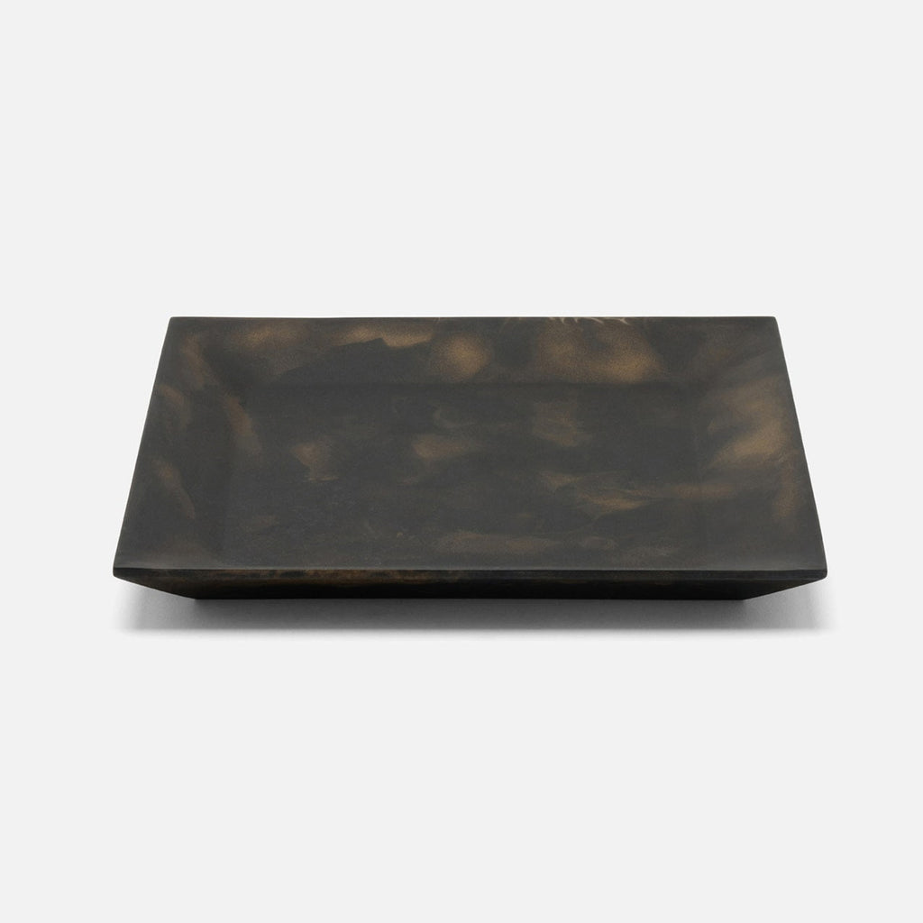 Olena Black/Gold Swirled Square Serving Tray