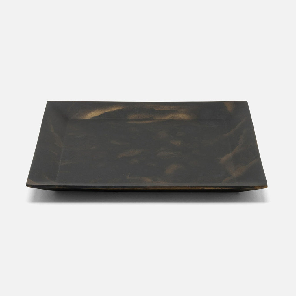 Olena Black/Gold Swirled Square Serving Tray
