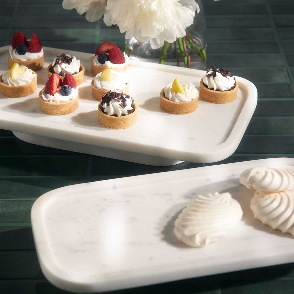 Pietro White Marble Serving Platter