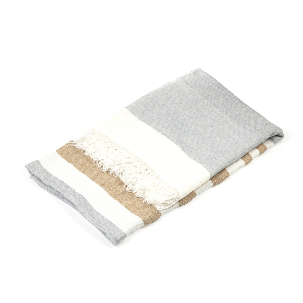 Libeco Home Ash Stripe Belgian Fouta Towel