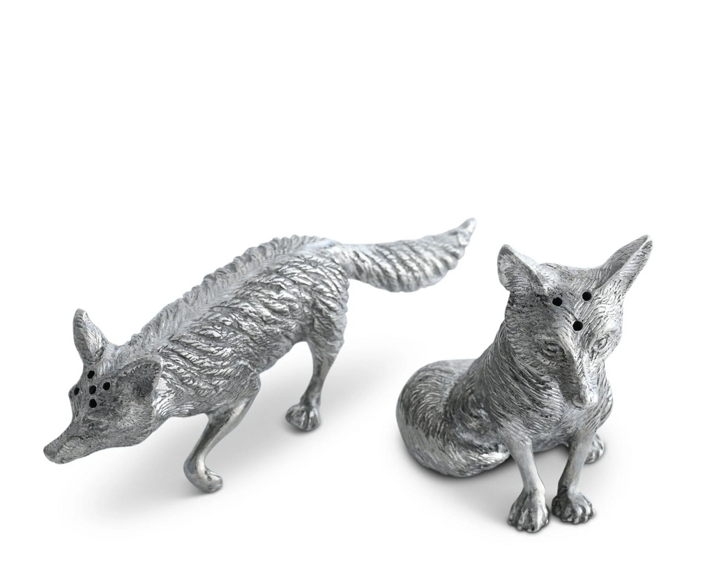 Vagabond House Pewter Foxes Salt & Pepper Set