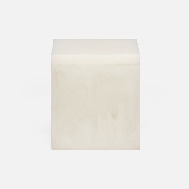 Abiko Pearl White Cast Resin Bath Collection Large Canister