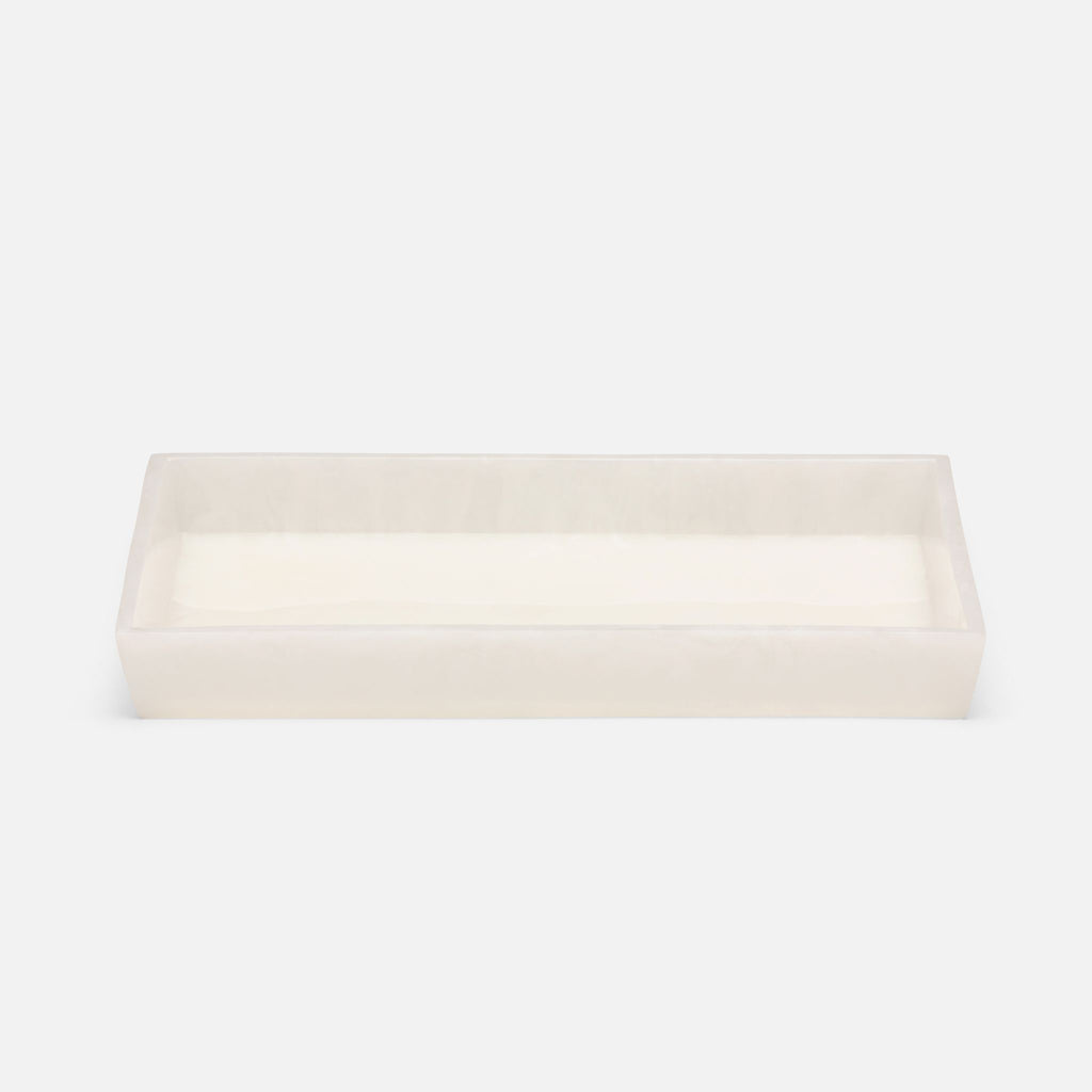 Abiko Pearl White Cast Resin Bath Collection - Large Vanity Tray