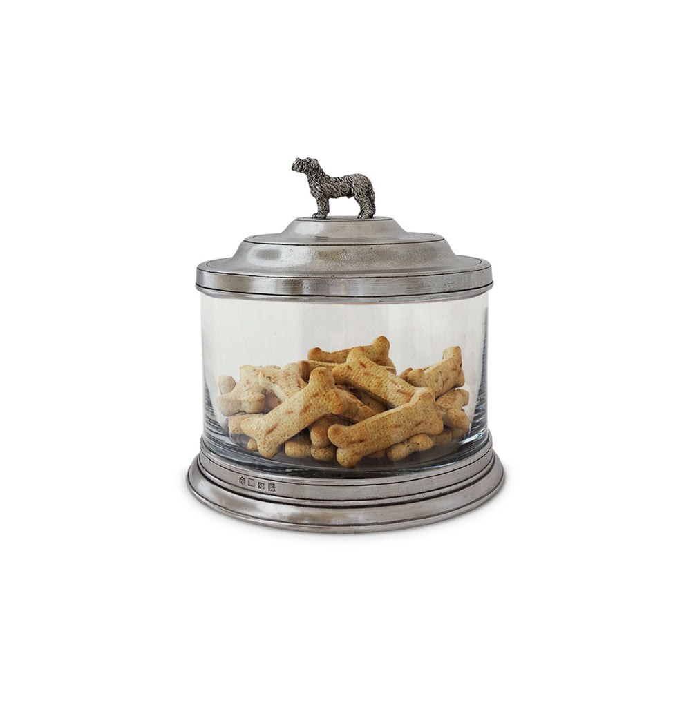 Glass Cookie/Treat Jar with Dog Finial