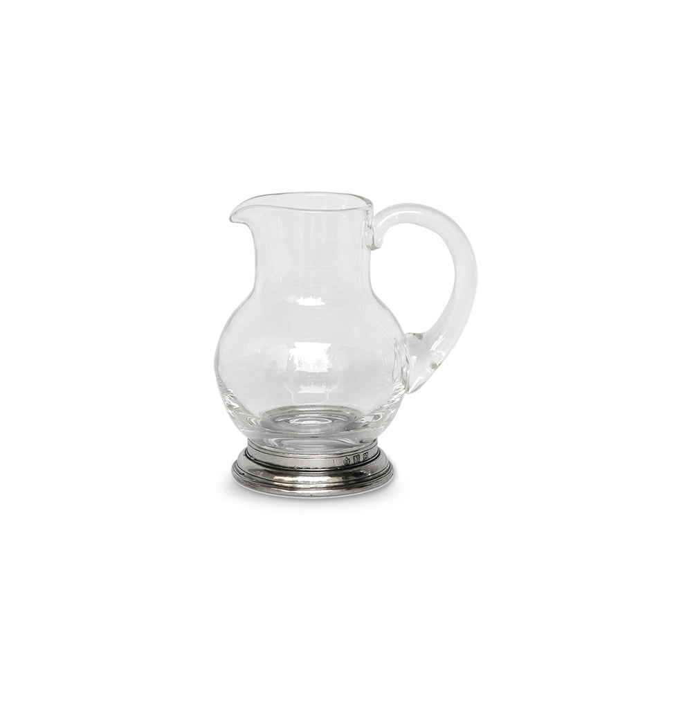Glass Pitcher with Pewter Base
