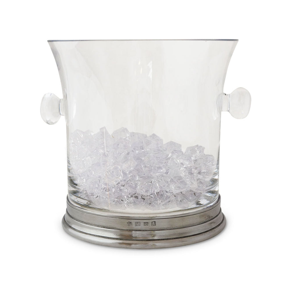 Crystal Ice Bucket with Handles and Tongs