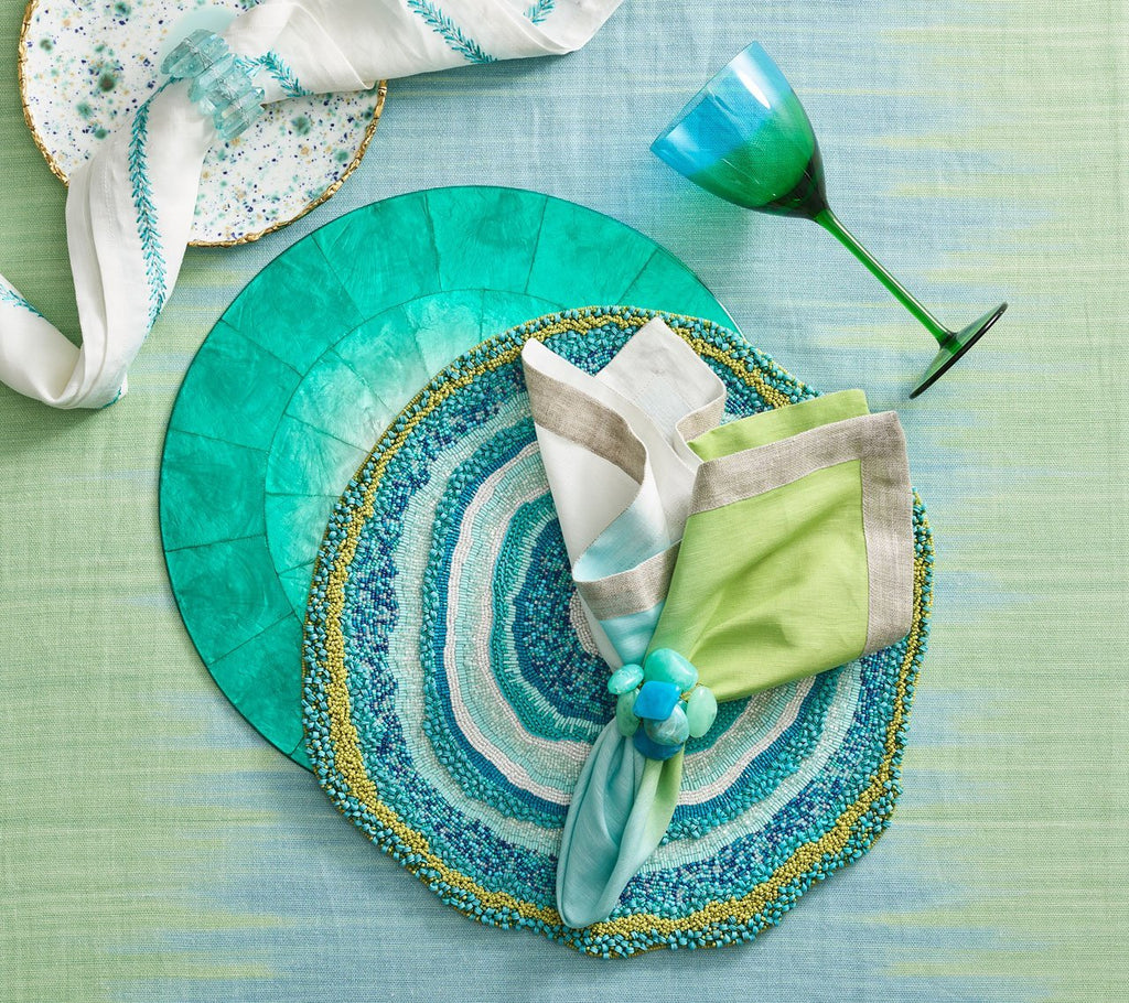 Kim Seybert Dip Dye Napkin in Blue & Green