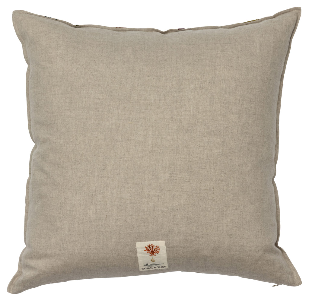 Coral and Tusk Winter Birds Pillow