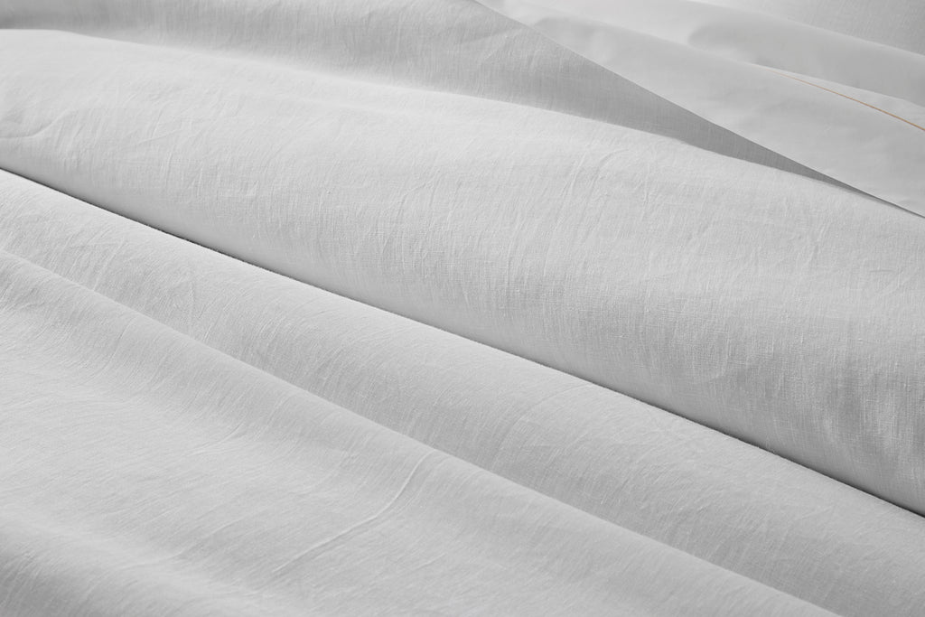 Roman Hemstitch Linen Sheets, Duvet Covers + Shams