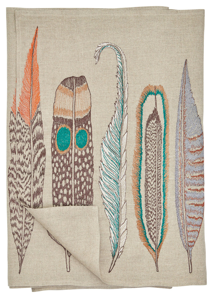 Coral & Tusk Feathers Table Runner