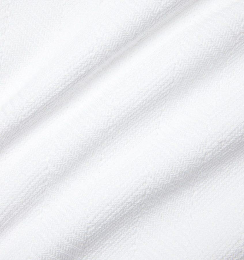 Sferra Fine Linens Camilo Herringbone Cotton Blanket White