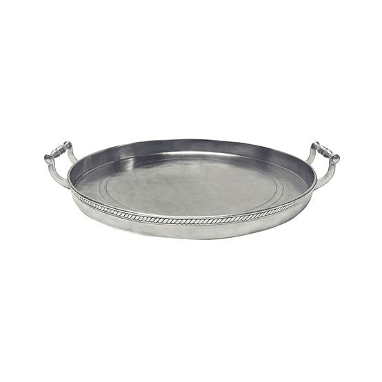 Round Gallery Tray with Handles