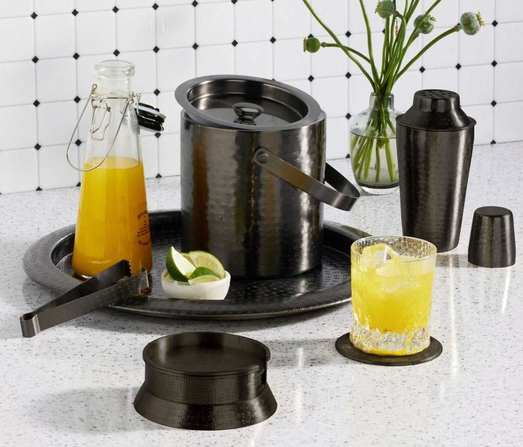 Winsford Black Nickel Etched Metal Bar Collection