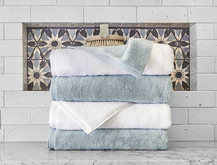 Matouk Milagro Bath Towels + Tub Mat