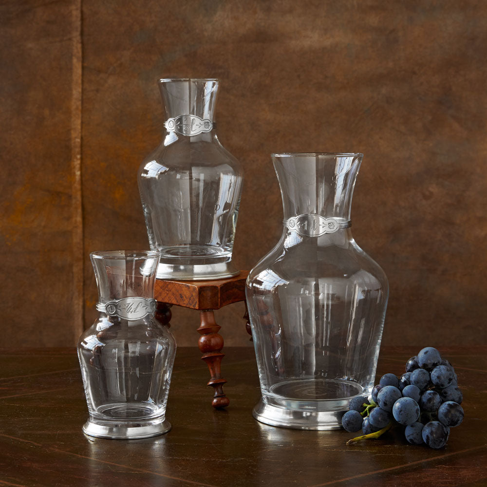 Glass Carafe with Pewter Detail
