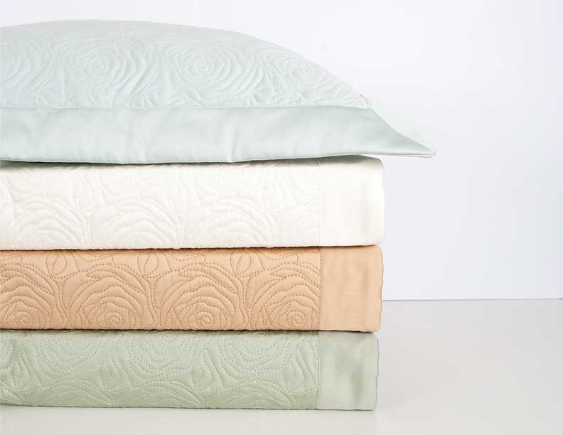 Home Treasures Linens Rose Quilted Coverlet & Shams