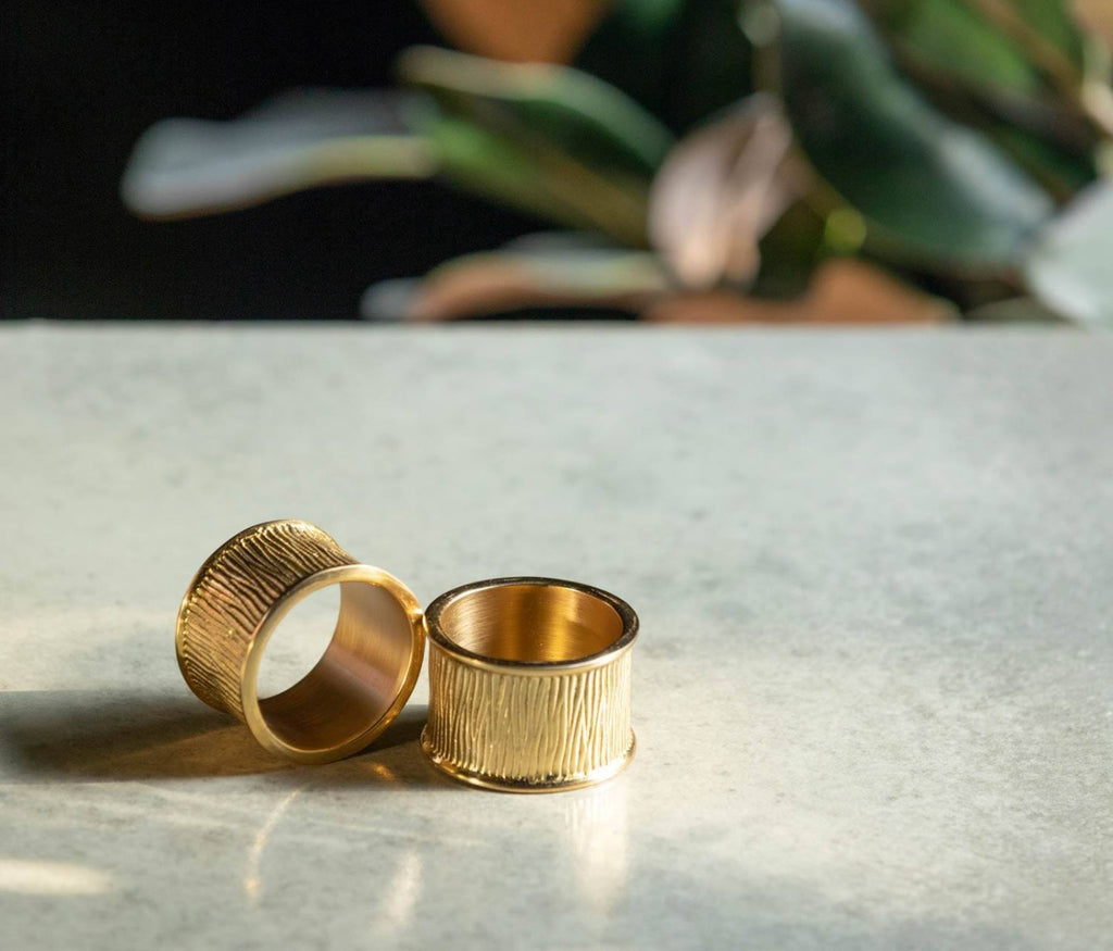 Ellery Gold Napkin Rings, Set of 4