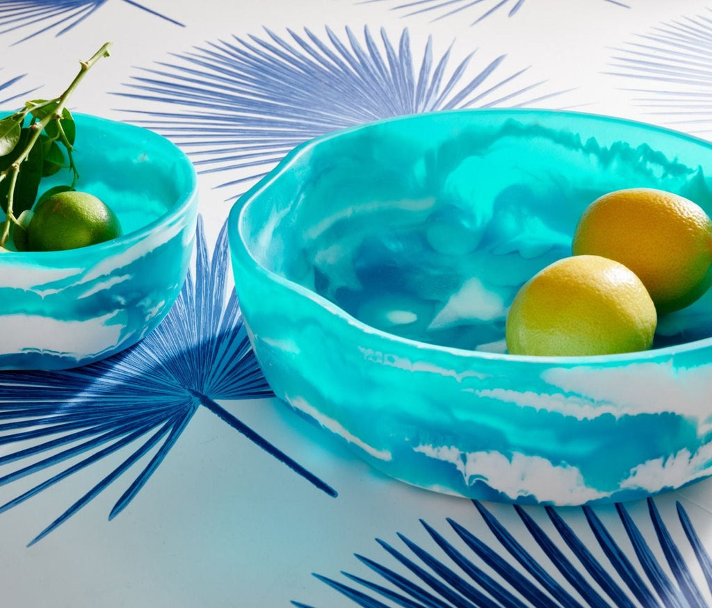 Beatrix Aqua Blue Swirled Serving Bowls