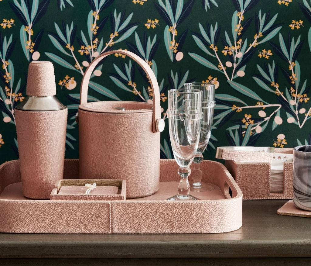 Bristol Dusty Rose Leather Barware Collection