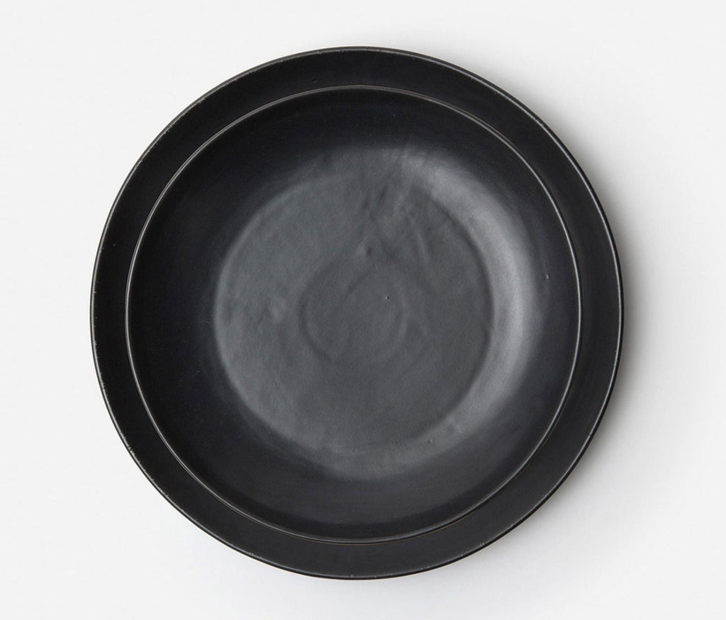 Blue Pheasant Marcus Black Glaze Round Serving Platters