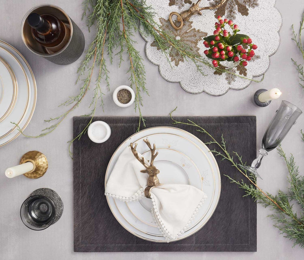 Blue Pheasant Hannah Gold Trim  and Holly Decor Dinnerware Collection