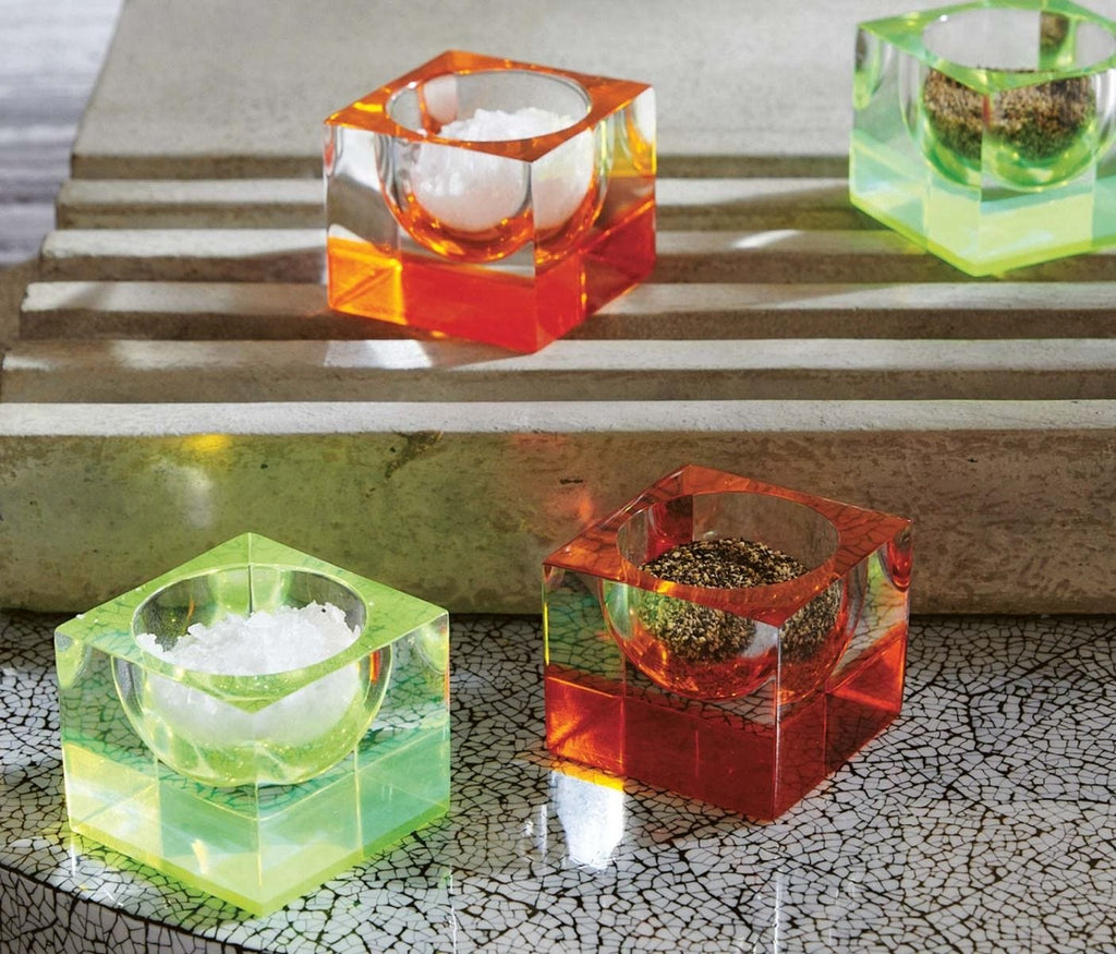 Jette Clear/Chartreuse Pinch Bowls