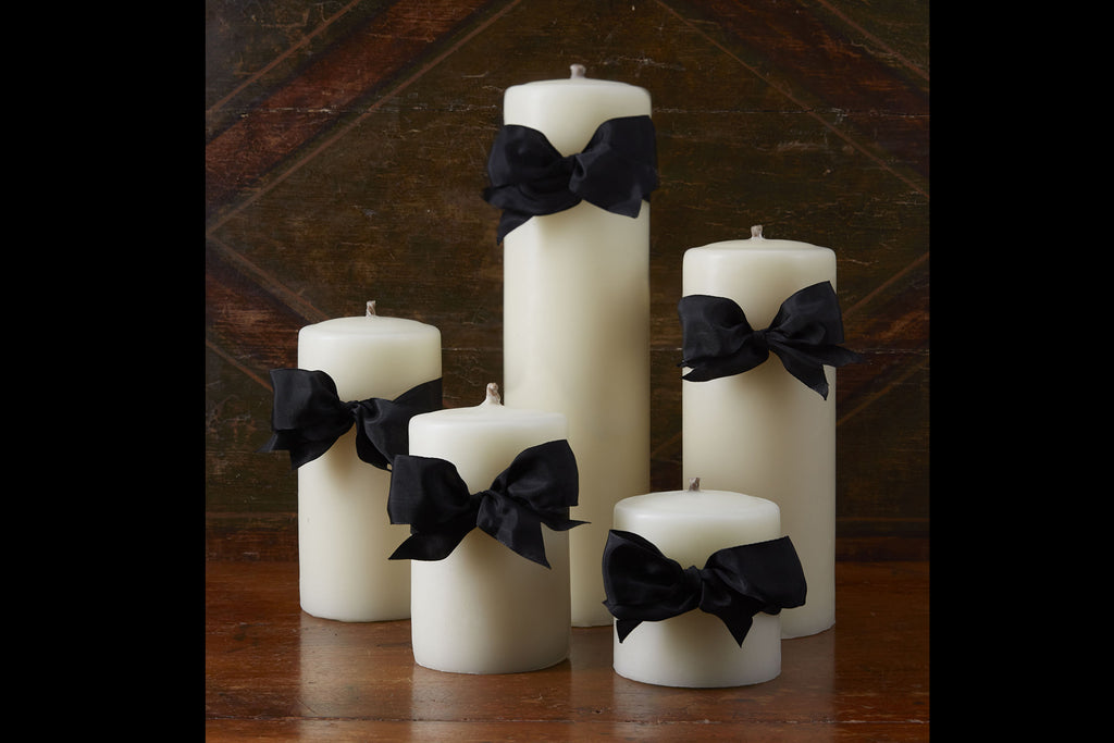 Beeswax Smooth Pillar Candle, Ivory