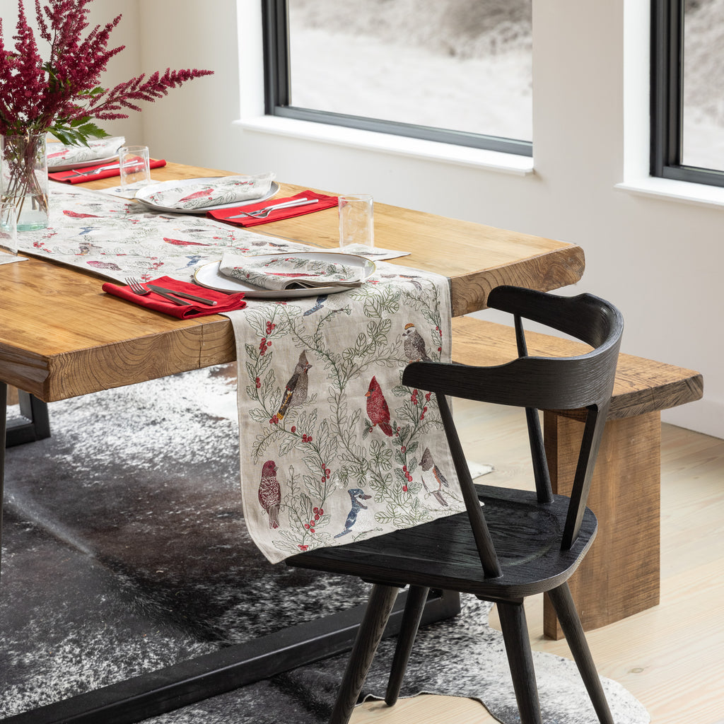 Coral & Tusk Winter Birds Table Runner