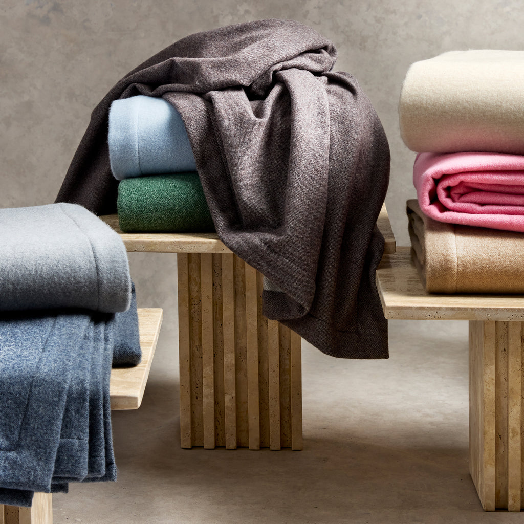 Matouk Cosmo Merino Wool Blanket + Shams