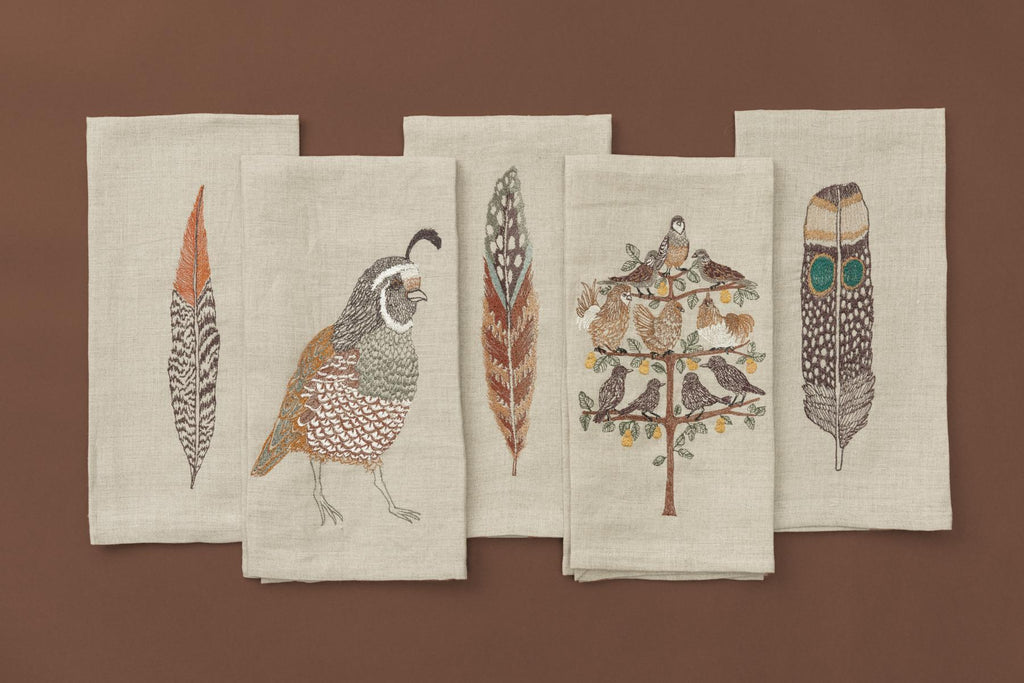 Fowl Feather Tea Towel