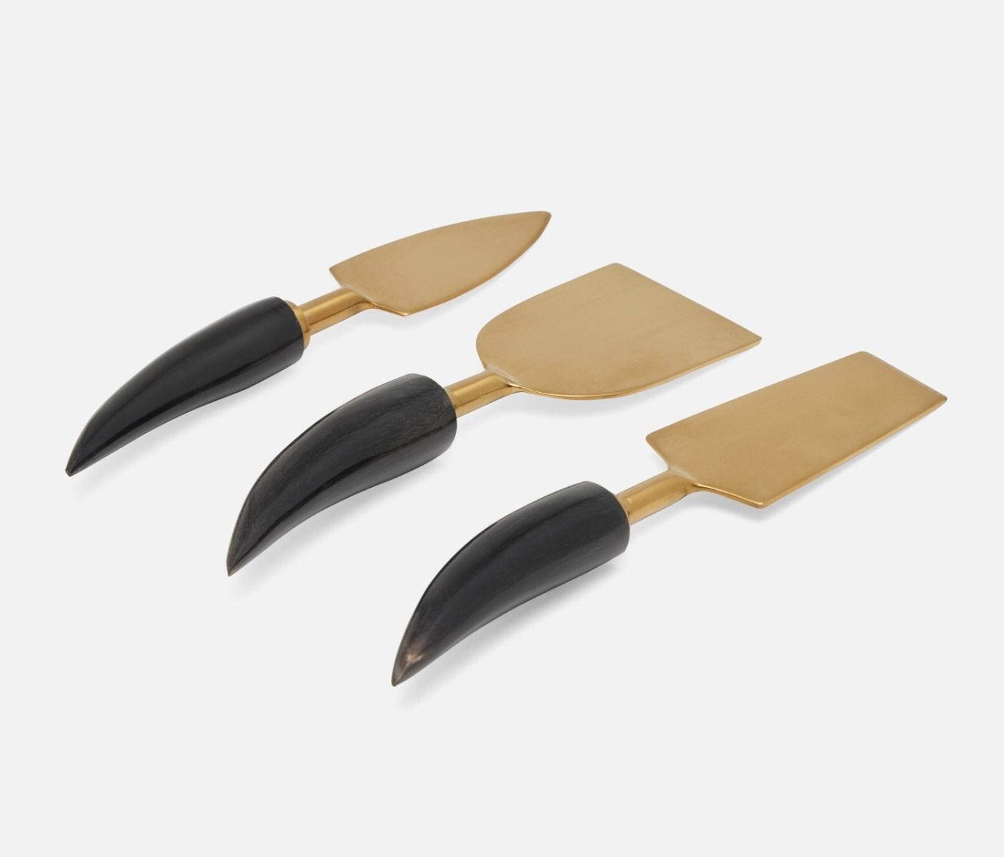 Blue Pheasant Mateo Matte Gold/Black 3-Piece Cheese Knife Set – The Picket  Fence Store