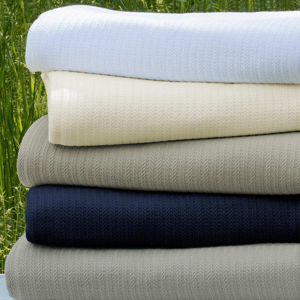 Sferra Grant Herringbone Cotton Blanket