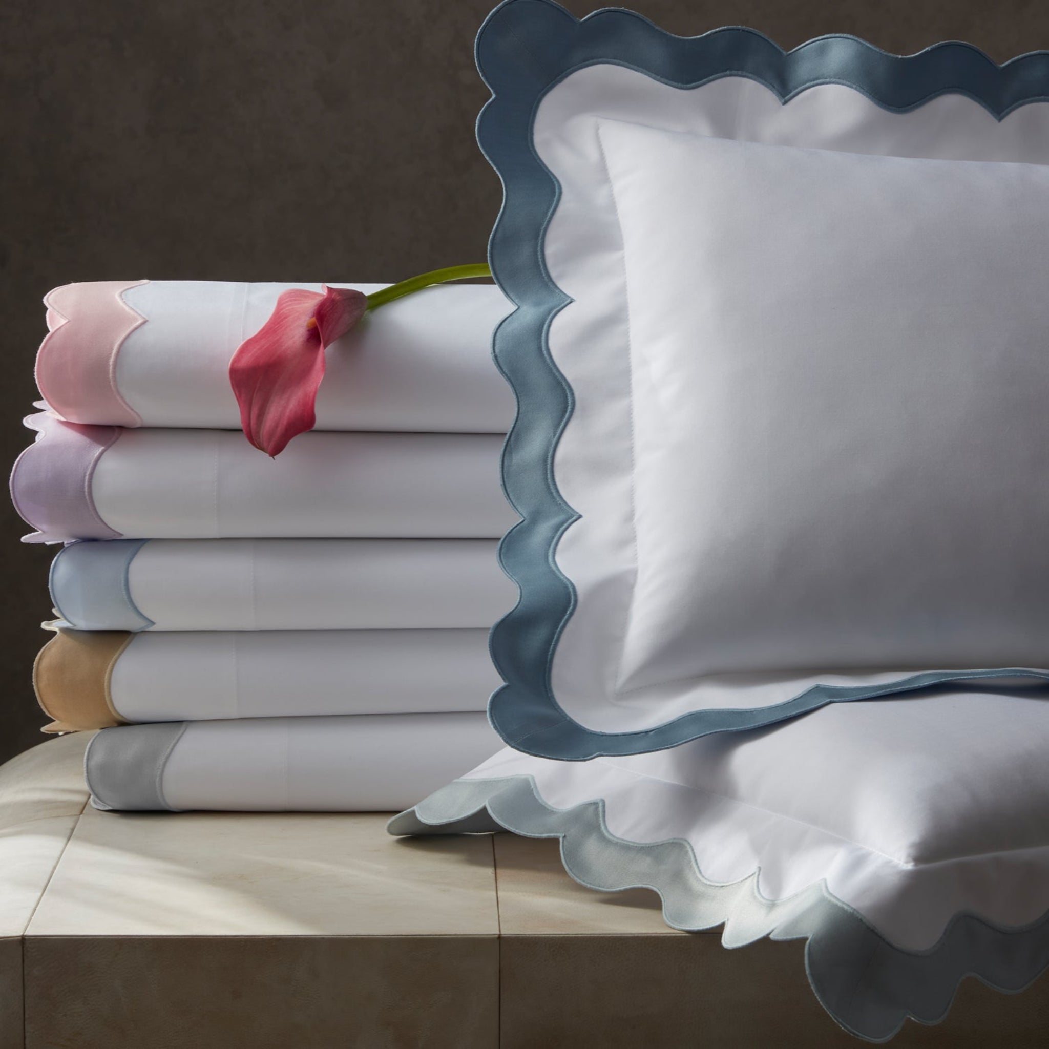 Matouk Lorelei Scallop Edge Sheets, Duvet Cover + Shams – The