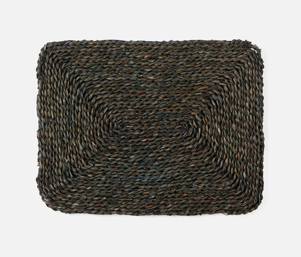 Blue Pheasant Lucian Seagrass Placemats in Charcoal