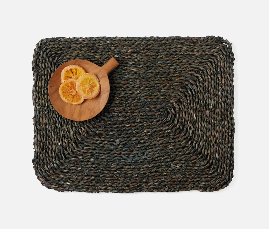 Lucian Seagrass Placemats in Charcoal