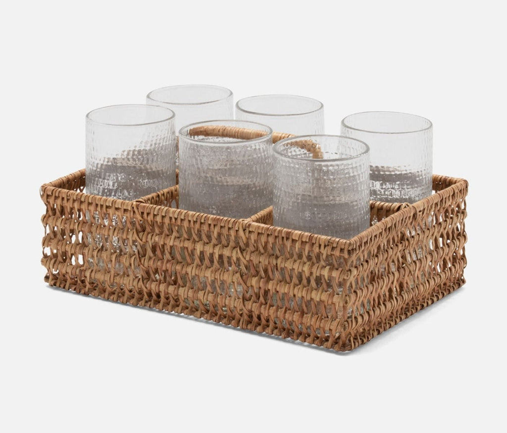 Carly Natural Rattan Glassware Caddy