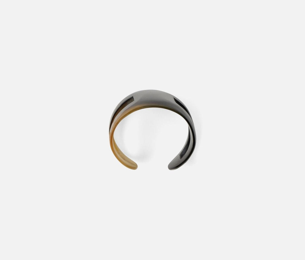 Luna Black/White Horn Napkin Rings, Set of 4