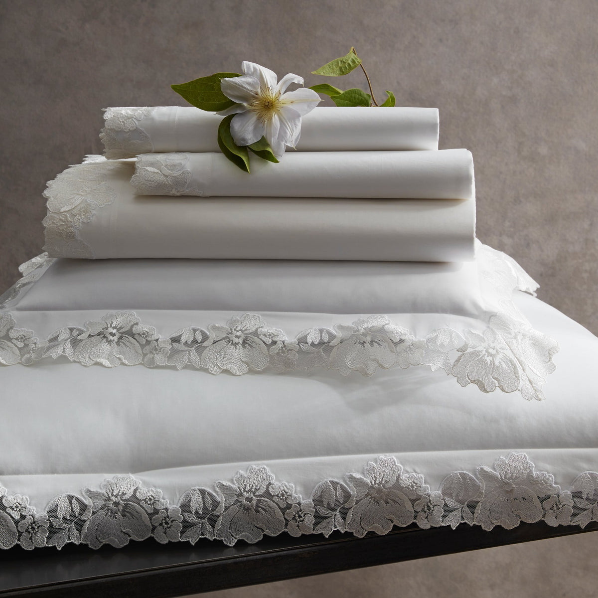 Matouk Virginia Giza Swiss Lace Sheets, Duvet Covers + Shams – The ...